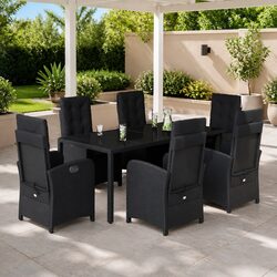 Reliable 7 Piece Garden Dining Set with Removable Cushions
