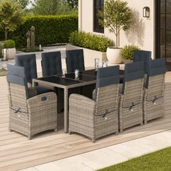 Comfortable 9 Piece Garden Dining Set for Outdoor Living