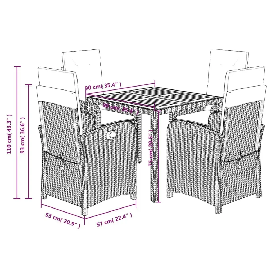 5-Piece Garden Dining Set