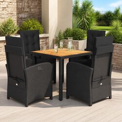 5 Piece Black Outdoor Dining Set: Practical and Comfortable