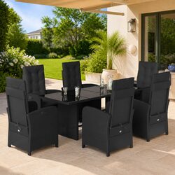 Comfortable 7 Piece Outdoor Dining Set with Cushions