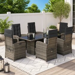 Comfortable Grey 7 Piece Garden Dining Set