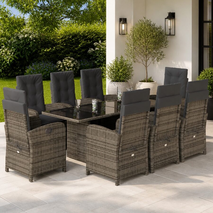 Comfort and Value in a 9 Piece Outdoor Dining Set