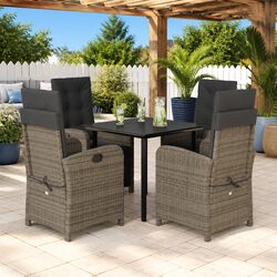 Comfortable 5 Piece Grey Outdoor Dining Set