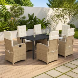 Value-Focused 7 Piece Beige Outdoor Dining Set