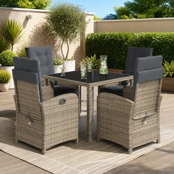 Comfortable 5 Piece Garden Dining Set with Cushions