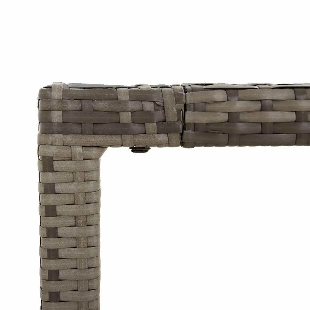 Garden Dining Set 5 Piece Outdoor Furniture Grey Poly Rattan Cushions Glass