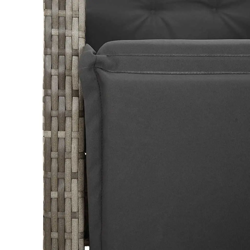7 Piece Garden Dining Set Grey Cushioned Outdoor Furniture