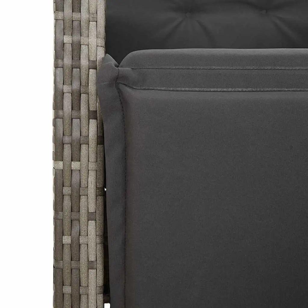 Garden Dining Set 7 Piece Outdoor Furniture Grey Poly Rattan with Cushions