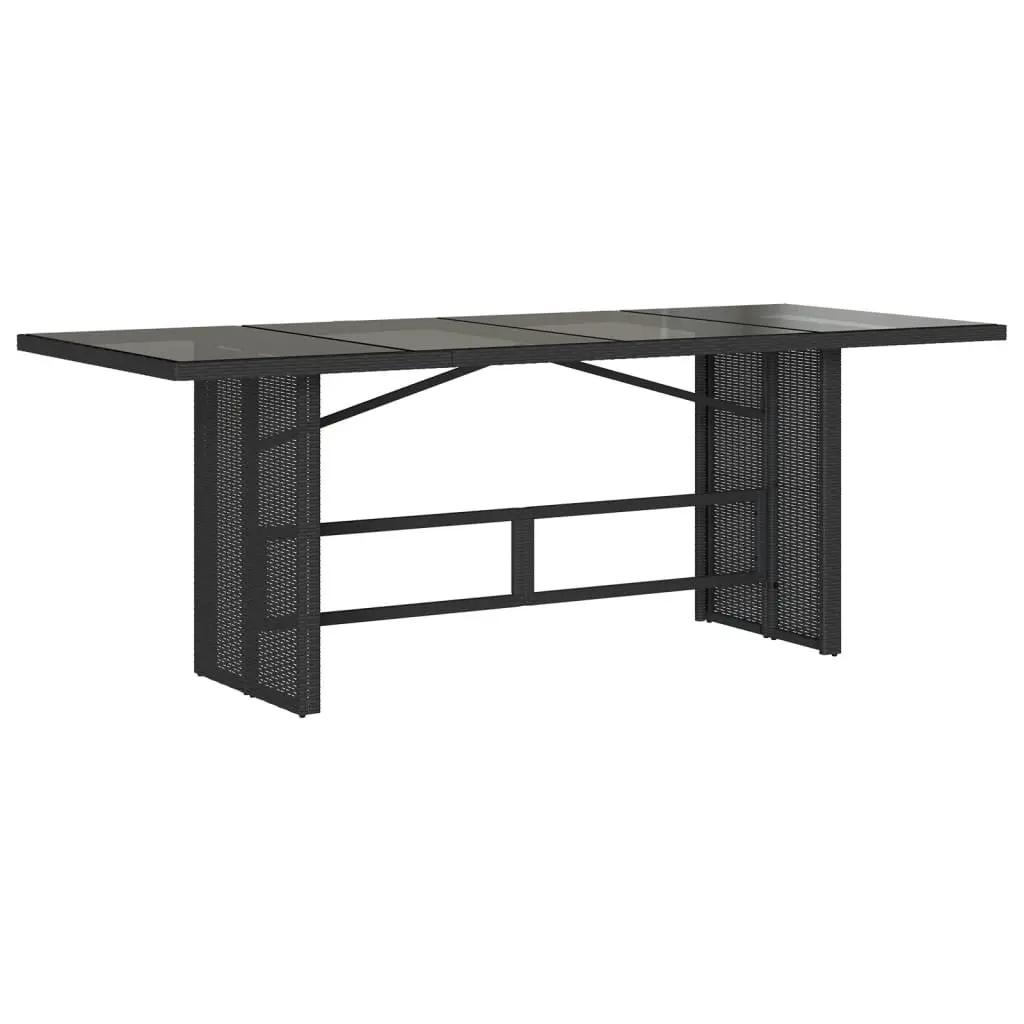 Garden Dining Set 9 Piece Outdoor Furniture Black Poly Rattan with Cushions