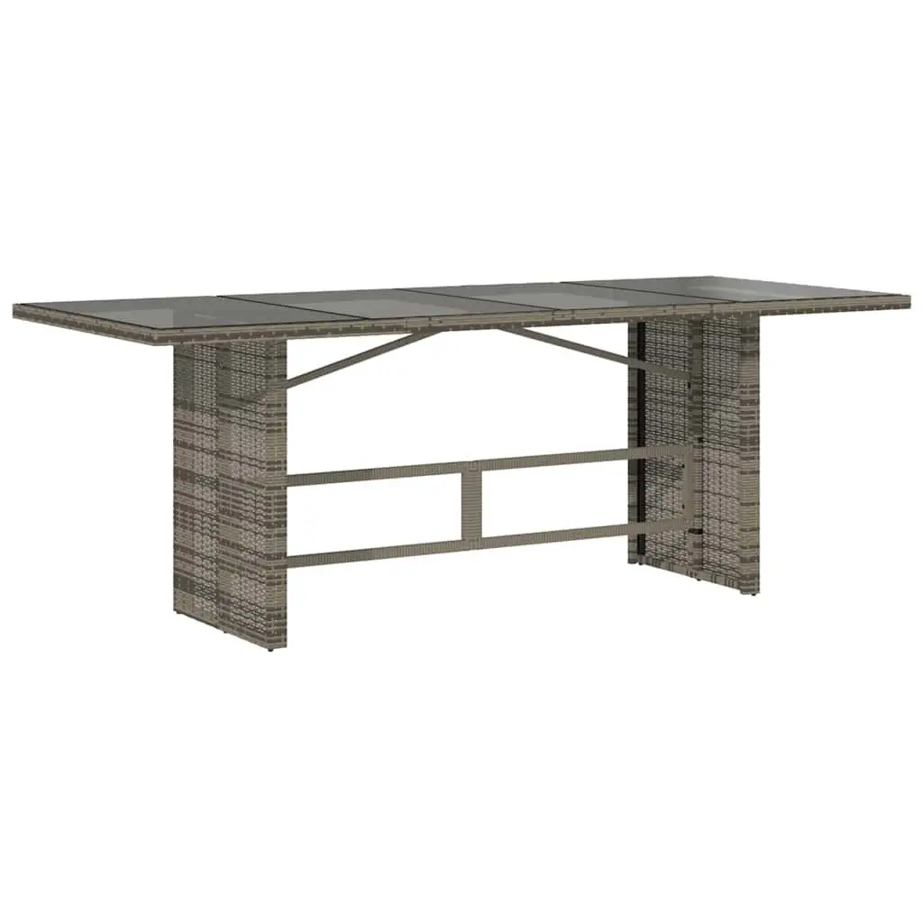 9 Piece Garden Dining Set Grey Poly Rattan Cushions Outdoor Patio Furniture