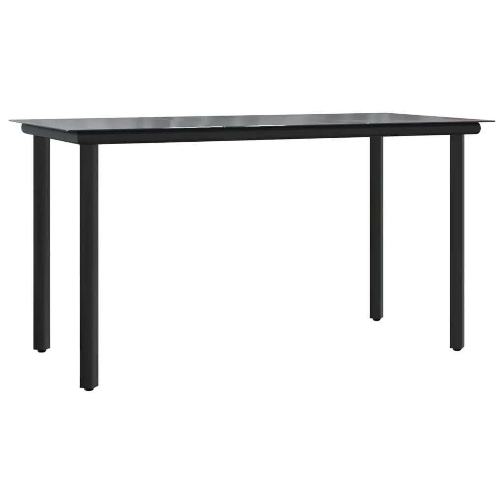 5 Piece Outdoor Garden Dining Set Black Poly Rattan Chairs Table Cushions