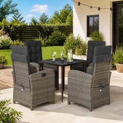 Comfortable 5 Piece Garden Dining Set with Cushions