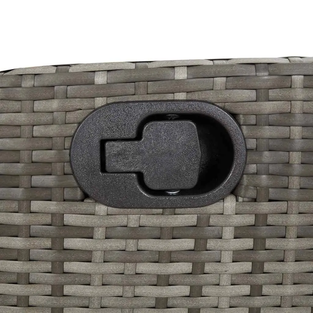 Garden Dining Set 5 Piece Outdoor Furniture Grey Poly Rattan Cushions