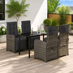 Comfortable 5 Piece Outdoor Dining Set in Grey