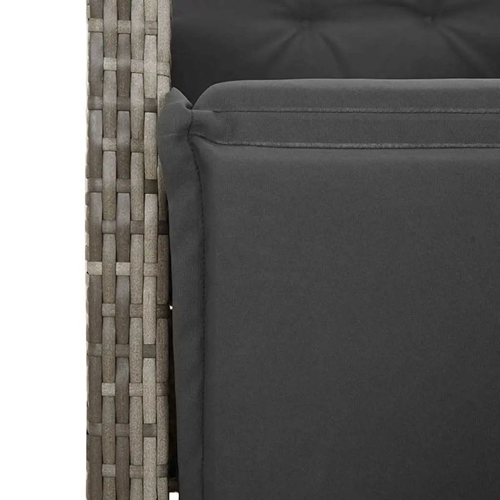 5 Piece Outdoor Dining Set Grey Poly Rattan Table Chairs