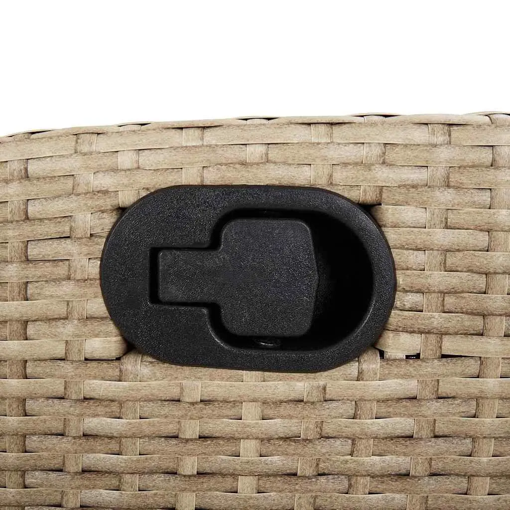 Garden Dining Set 5 Piece Outdoor Furniture Cushions Beige Poly Rattan