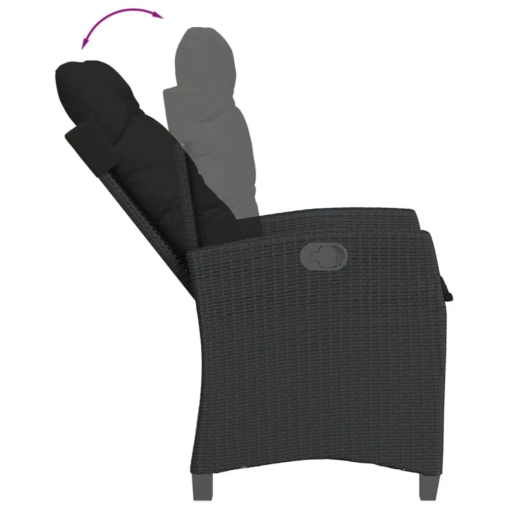 Outdoor Dining Set 5 Piece Garden Furniture Cushions Black PE Rattan