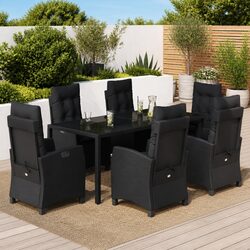 Comfortable 7 Piece Outdoor Dining Set with Cushions