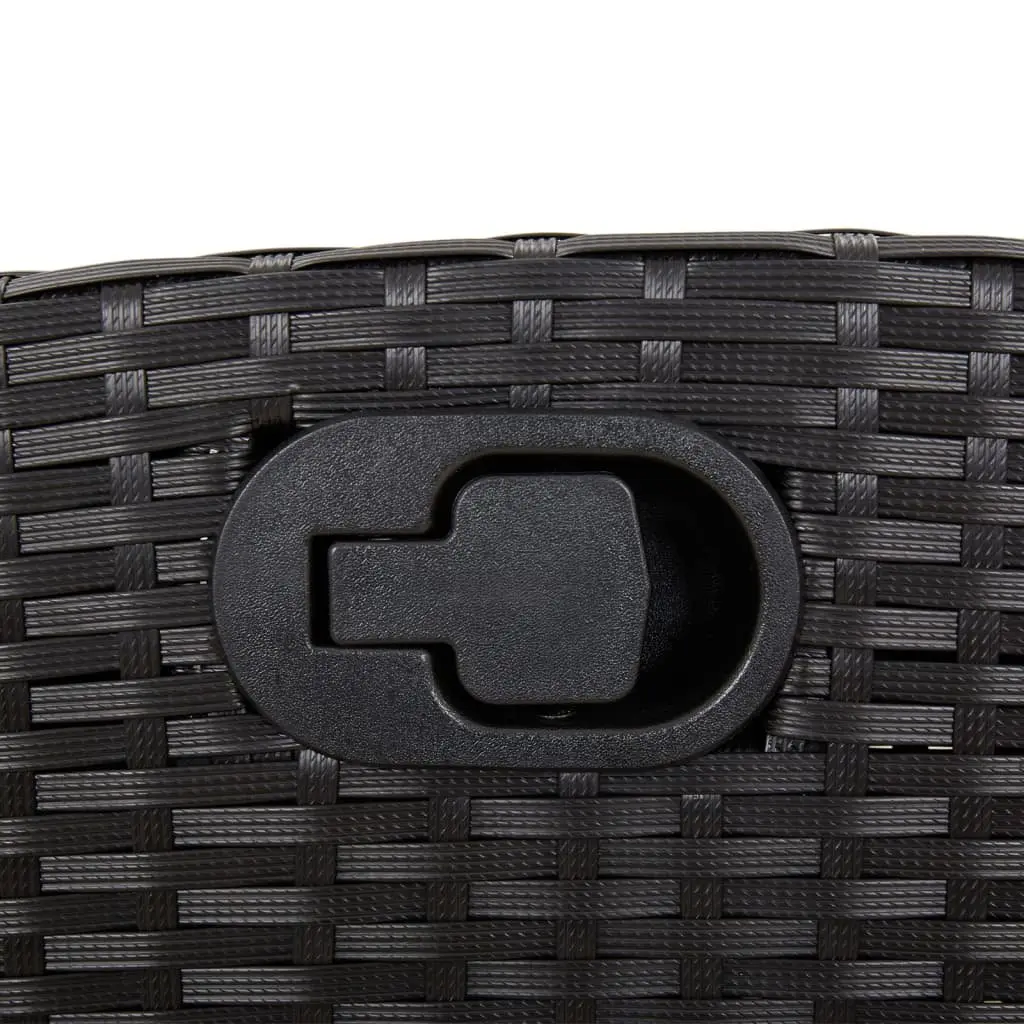 Outdoor Dining Set Garden Furniture 5 Piece PE Rattan Table Chairs Cushions Black