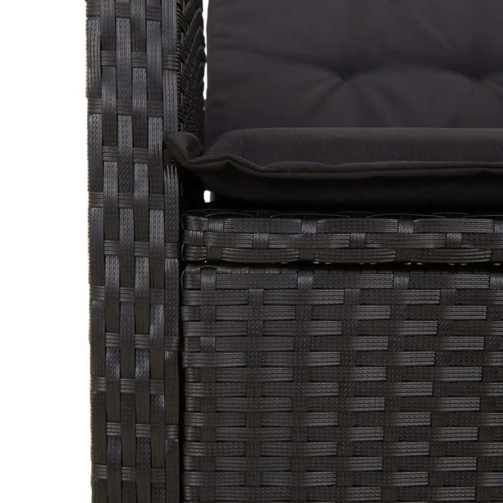 Outdoor Dining Set 7 Piece Garden Furniture Black PE Rattan Chairs Table