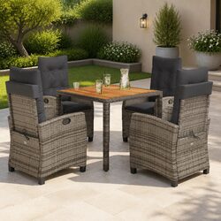 Value-Driven Grey Rattan Dining Set for Your Outdoors