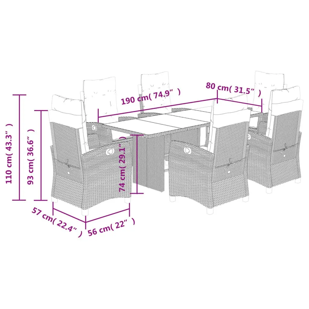 7-Piece Dining Set for Outdoors