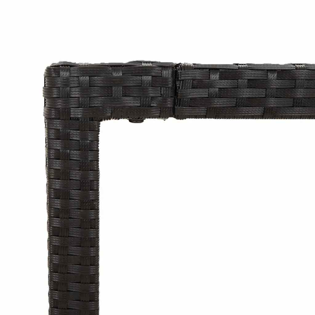 Garden Dining Set Outdoor Furniture 3 Piece Black Poly Rattan with Cushions