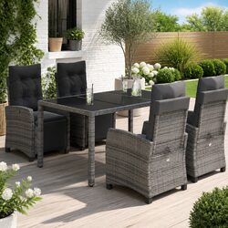 Value-Driven 5 Piece Grey Rattan Dining Set