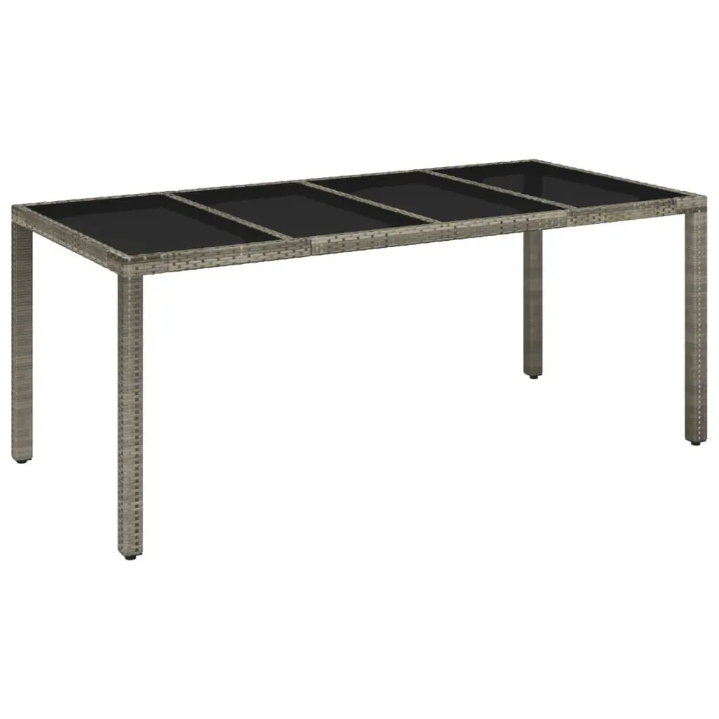 Outdoor Dining Set 7 Piece Garden Furniture Grey Poly Rattan Table and Chair Cushions for Patio