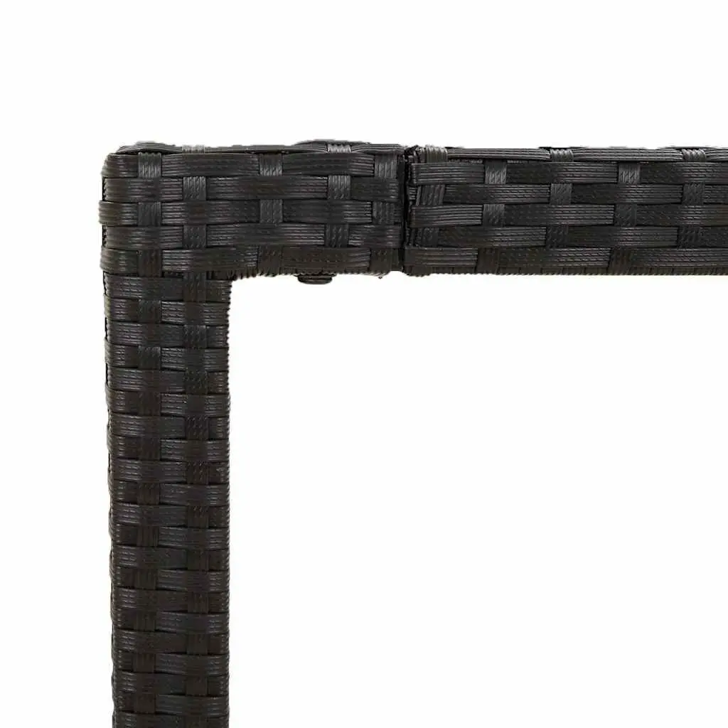 Outdoor Garden Dining Set 5 Piece Black PE Rattan Chairs Table