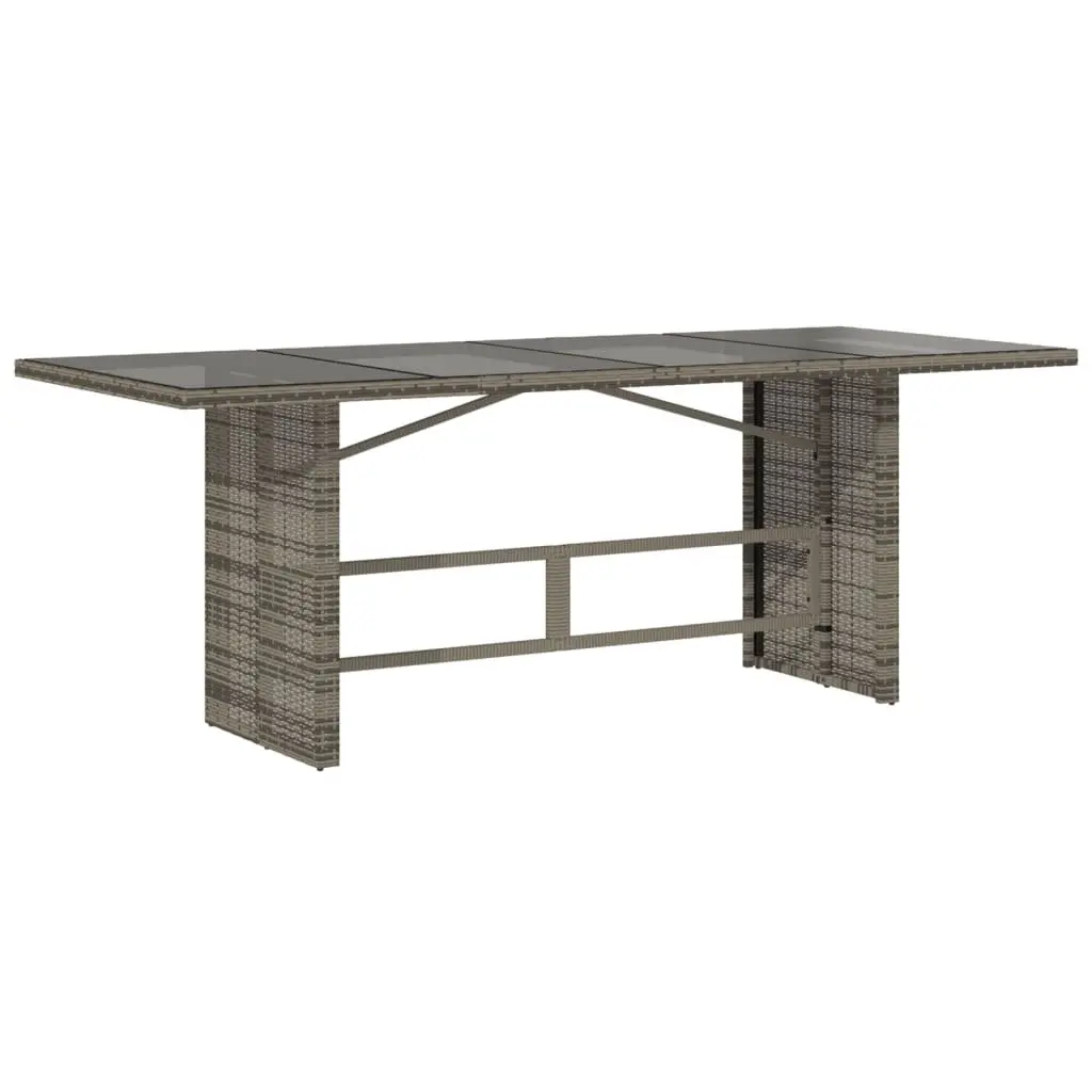 Garden Dining Set 9 Pieces Grey Poly Rattan Table Chairs Cushions Outdoor