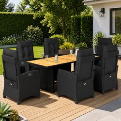 Comfortable 7 Piece Outdoor Dining Set with Cushions