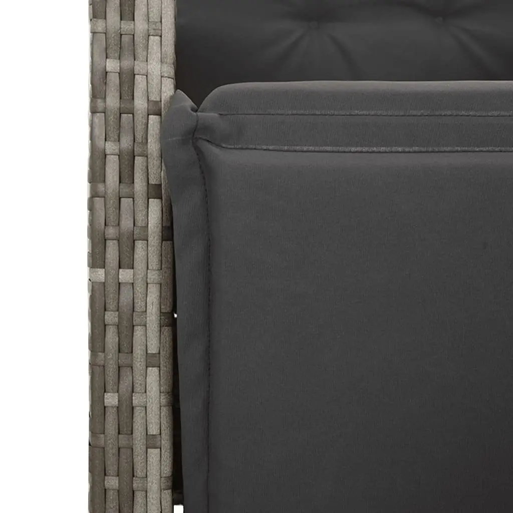 Garden Dining Set 3 Piece Outdoor Furniture Grey Poly Rattan Table Chairs
