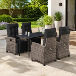 Comfortable 5 Piece Garden Dining Set in Grey
