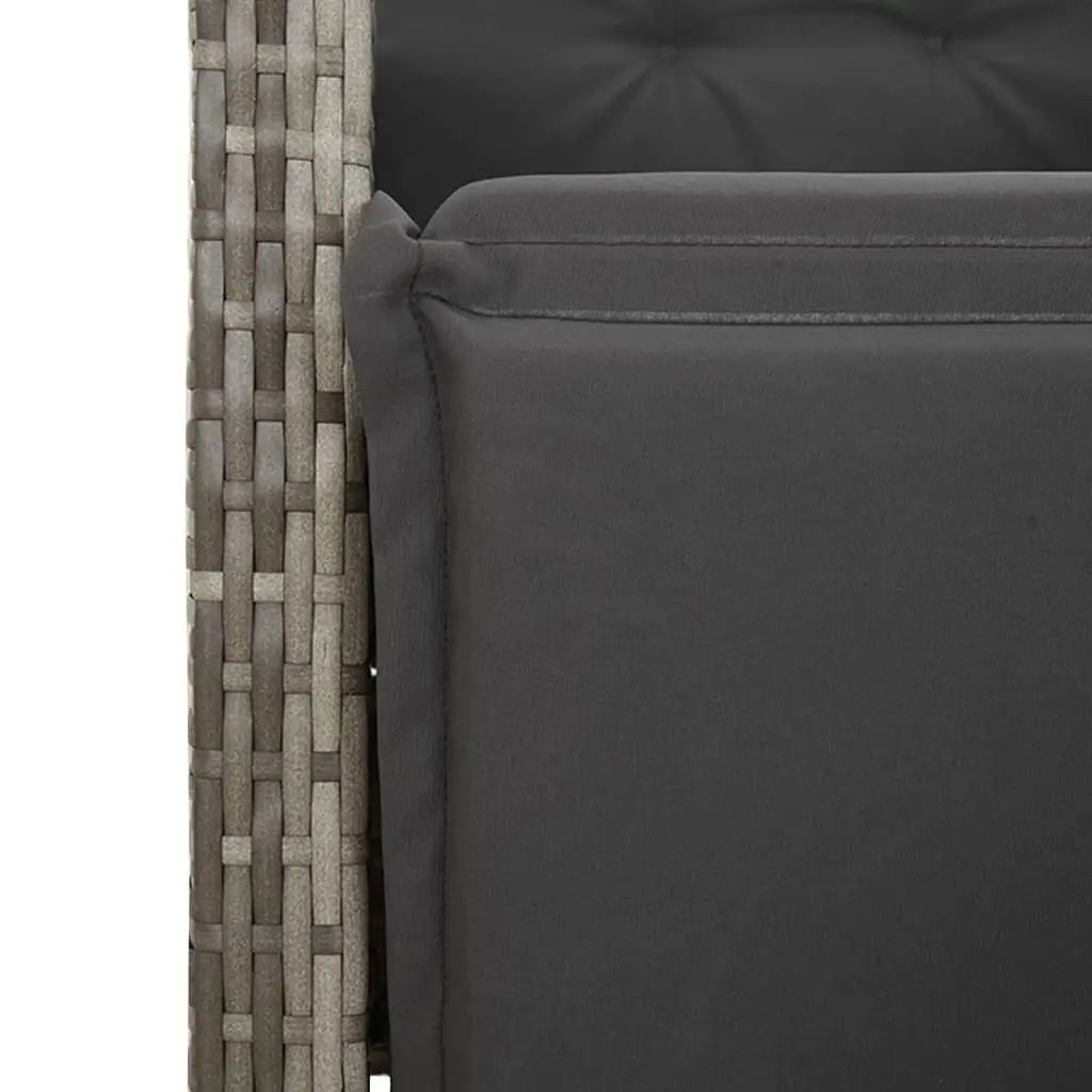 Garden Dining Set 5 Piece Outdoor Furniture Grey Poly Rattan with Cushions