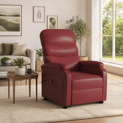 Reliable Red Faux Leather Stand Up Chair for Comfort