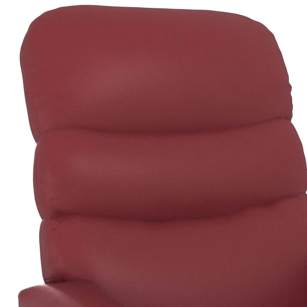 Reclining Armchair Electric Lift Chair 3 Positions Red Faux Leather