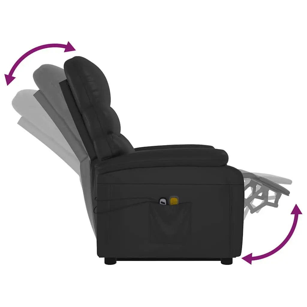 Electric Massage Recliner Chair Stand Up Lift Faux Leather Black
