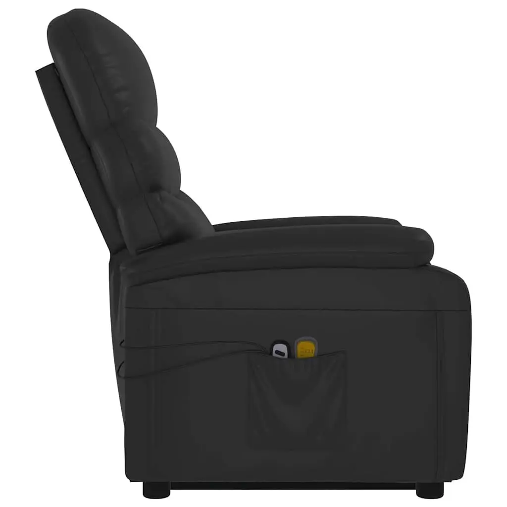 Electric Massage Recliner Chair Stand Up Lift Faux Leather Black