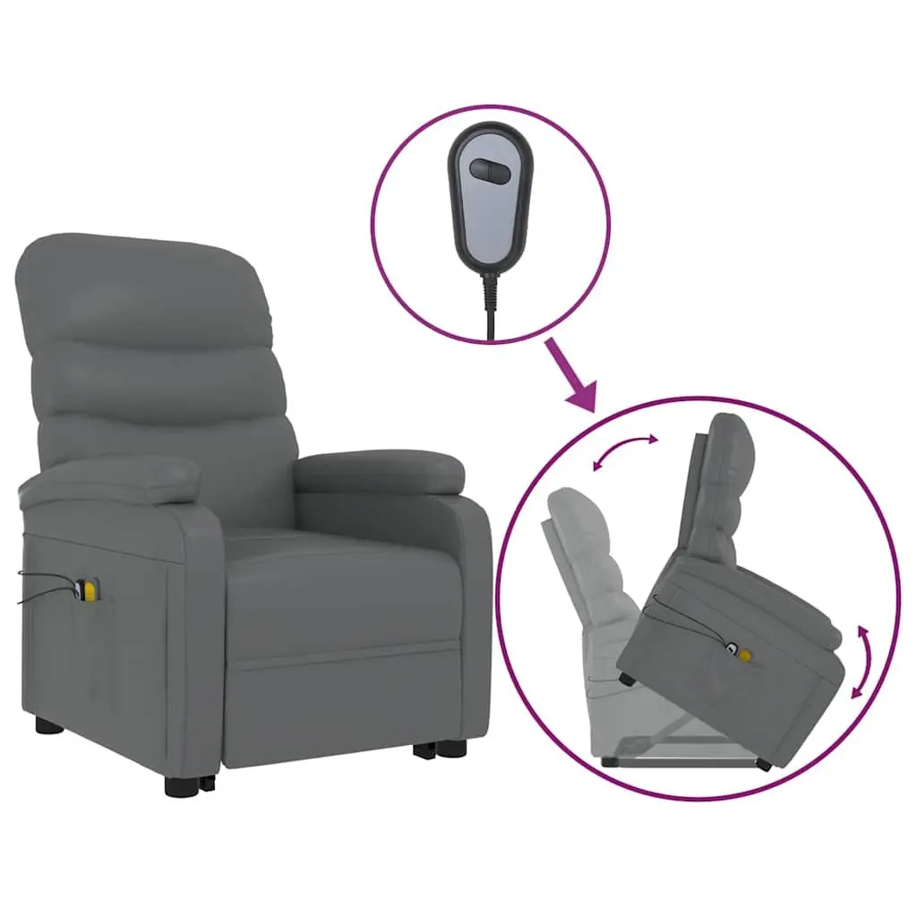 Stand Up Massage Chair Anthracite Recliner Lift Electric Armchair Elderly
