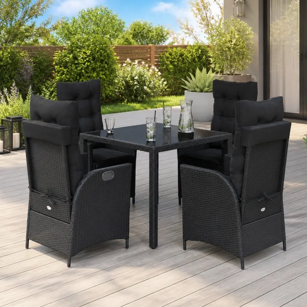5 Piece Outdoor Dining Set with Cushions