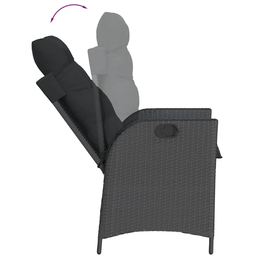 Garden Dining Set 5 Piece Outdoor Furniture Black PE Rattan Patio Table Chairs