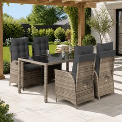 Reliable Outdoor Dining Set: 5 Piece Grey Furniture
