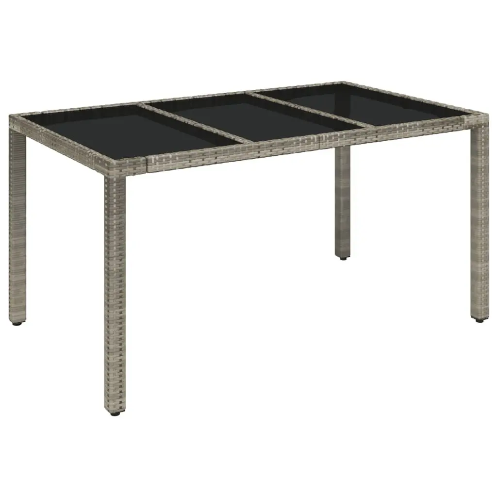 7 Piece Outdoor Dining Set Grey Poly Rattan Garden Furniture Cushioned Seating