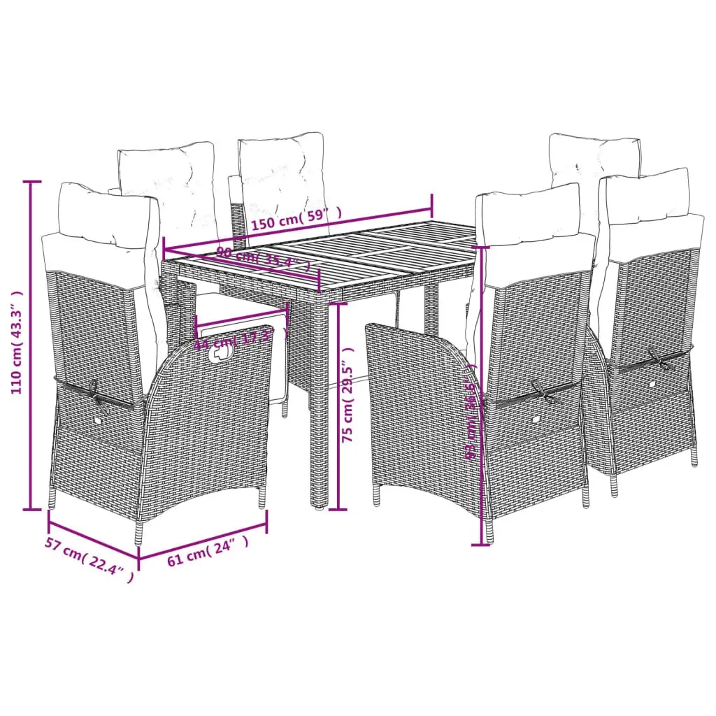 7 Piece Garden Dining Set