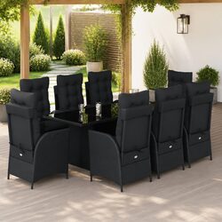 Warm 9-Piece Garden Dining Set with Comfortable Cushions