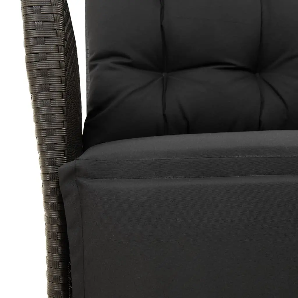 Garden Dining Set 9 Piece Black Poly Rattan Outdoor Patio Furniture with