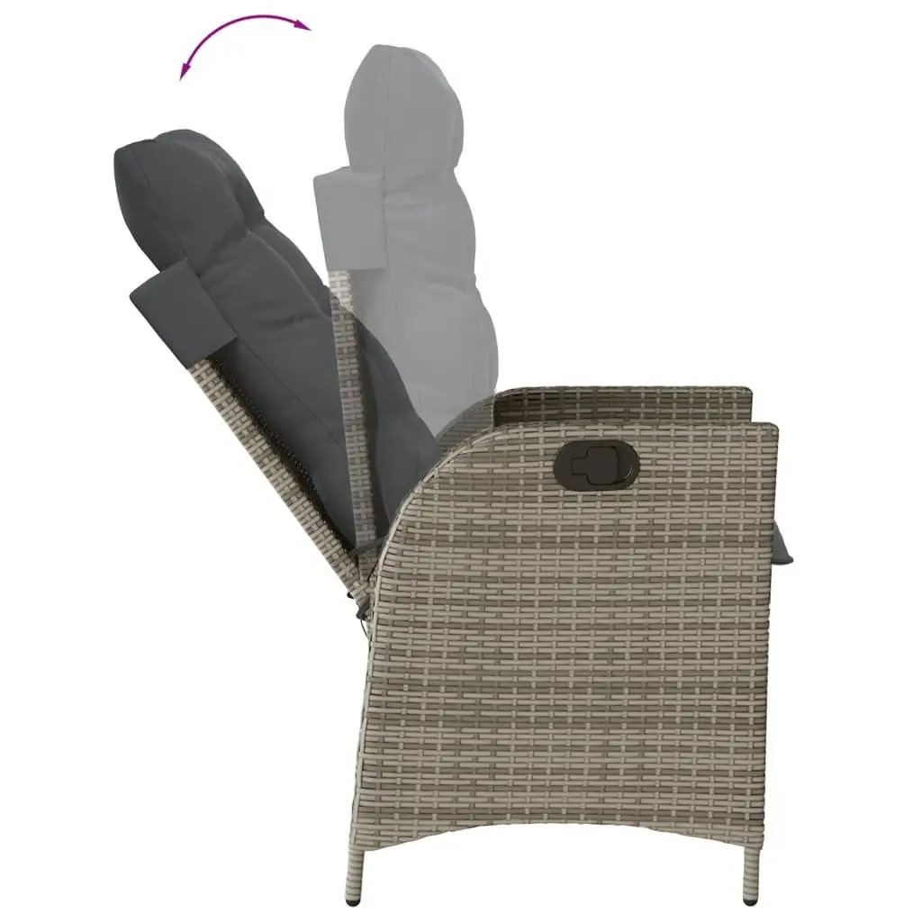 Garden Dining Set 7 Piece Grey PE Rattan Outdoor Furniture with Cushions