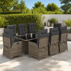 Affordable Comfort with the 9-Piece Grey Dining Set